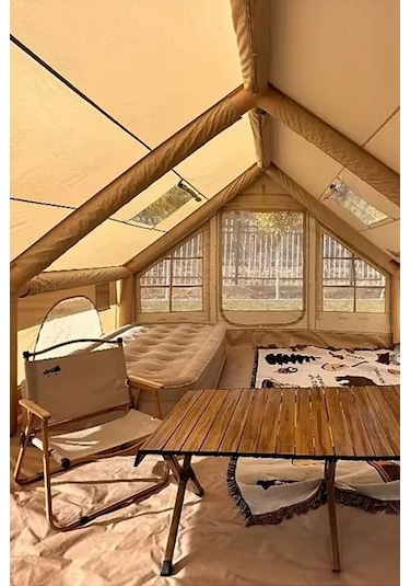 Onetick 12 Kişilik 4 Mevsim Şişme Kamp Çadırı Bej