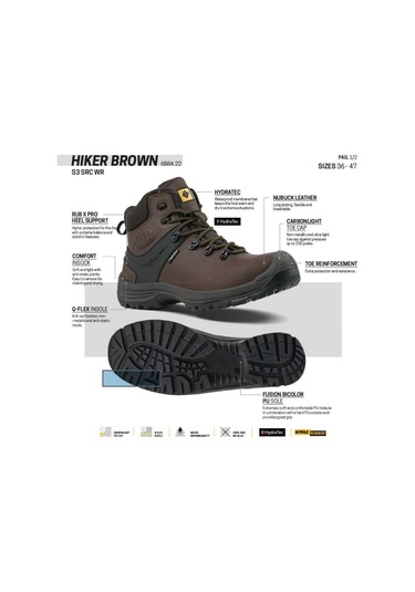Toworkfor Hiker Brown S3 Src Wru İş Botu Su Geçirmez 38 Kahverengi