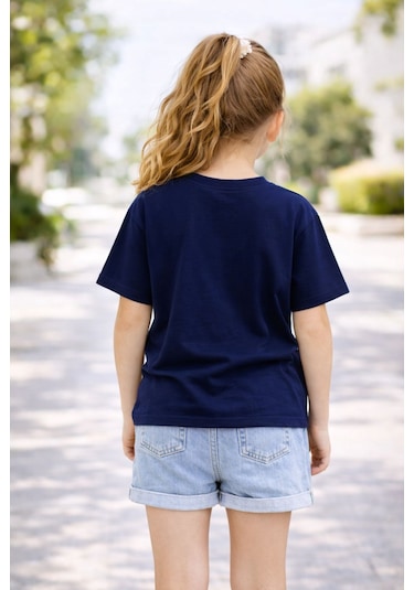 Zuzunga Unisex Basic Kısa Kollu Çocuk T-shirt Lacivert