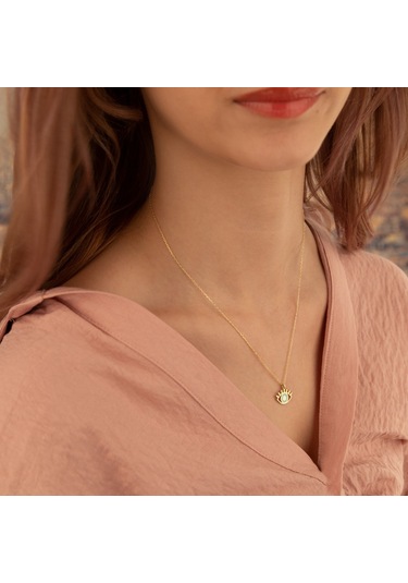 Dkmn Gümüş Gümüş Kolye Mineli Göz Kolye