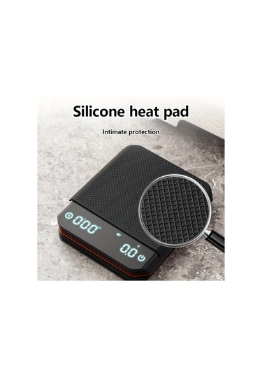 Xuweiwei Zeki Elektronik Gıda Tartısı Siyah Cn-668 Hassas Ölçüm Çoklu Birim Dönüştürme Led Ekran Type-c Şarj Uzun Pil Ömrü Siyah