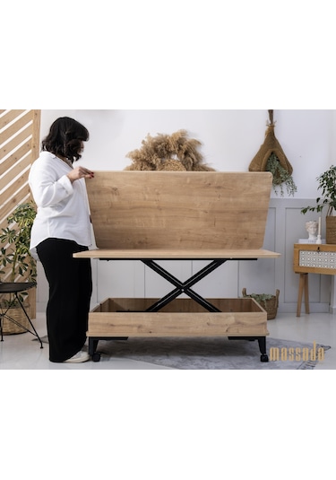 Nova Akıllı Sehpa - Safir Meşe Ahşap