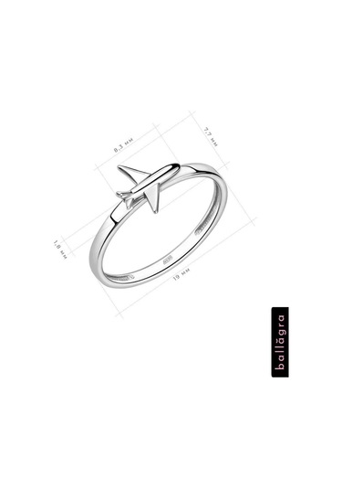Ballagra İnce Yüzük 925 Ayar Gümüş Kadın Uçak Parmak, Falanks 94916601 Gri