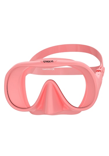 Molys M1 Dalış Maskesi + Antı Fog Buğu Önleyici Film Pembe