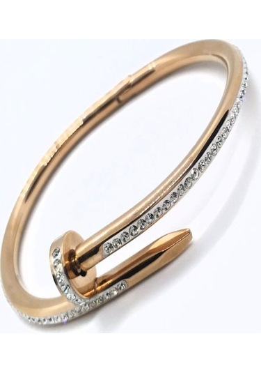 Ottoman Taş Işlemeli Altın Renk Kadın Çivi Model Bileklik