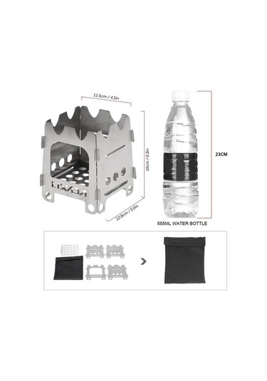 Pazly Titanyum Açık Kamp Soba - Taşınabilir Ultralight Katlanır Cep Soba - L Modeli Çok Renkli