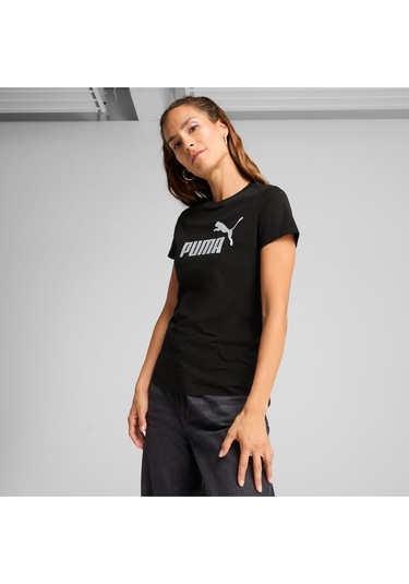 Puma Metallıc No. 1 Logo Tee Kadın Tişört Siyah Siyah