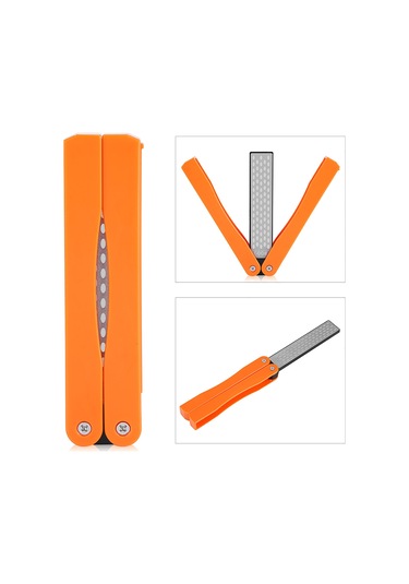 Kosona Diamond Taşlı Çift Taraflı 400/600 Giyotin, Bıçak, Makas Kesici - Katlanabilir Plastik Kılıf İle Taşınabilir Zımpara Aleti Siyah