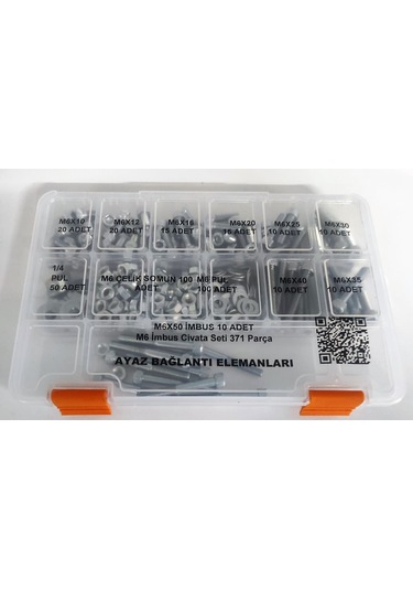 Ayaz M6 Imbus Civata Seti 371 Parça Dın 912 Alyan Dolu Dolu Set