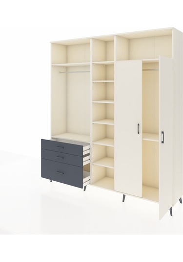 Hyperion Dolap 10 Raflı 3 Çekmeceli 2 Askılı 220x44x243 Aytaşı-aytaşı/antrasit Aytası/antrasıt Hyperion Dolap 10 Raflı 3 Çekmeceli 2 Askılı 220x44x243 Aytaşı-aytaşı/antrasit Aytası/antrasıt