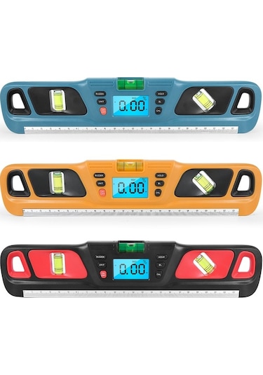 Novahub Profesyonel Su Terazisi Hw-200 Dijital Ekranlı Seviye Ölçer Açı Cetveli Seviye Cetveli Çok İşlevli Dijit Camgöbeği