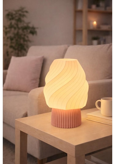 Ice Cream Lamp Masa Lambası Dekorasyon Aydınlatma Gece Lambası Abajur Pembe