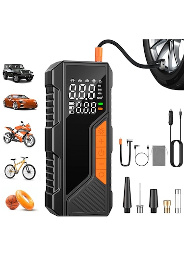 Enshall 4500mah Şarjlı Çantalı Araç Çakmaklık Uyumlu Kompresör