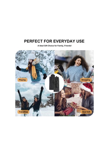 Esnek Sızdırmaz Parmaklara, Dokunmatik Ekran Uyumlu Parmak Uçlarına Ve Rüzgar Geçirmez Süet Eldivenlere Sahip Sıcak Kış Eldivenleri