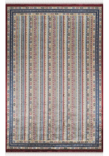 Apex Halı Bruj Bambu Viscon Halı 8741bu Bordo Renkli