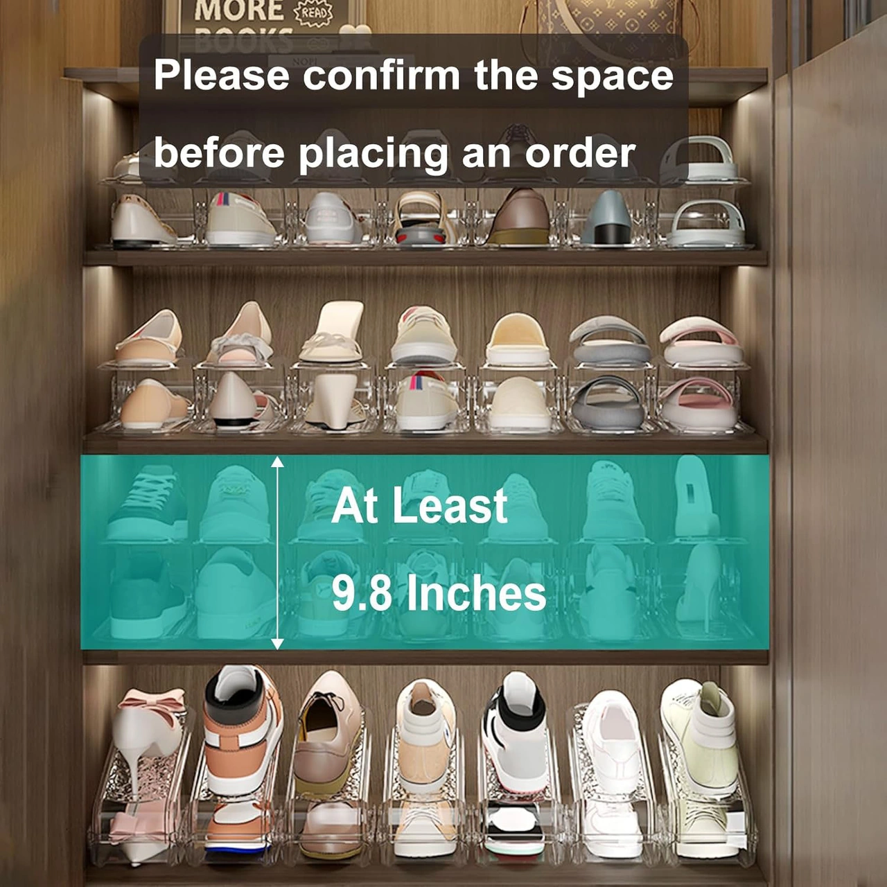 Skycity Şeffaf Ayarlanabilir Ayakkabı Rafı - Gardırop Boşluğunu Maksimize Eden Organizer 1 Adet ŞEFFAF