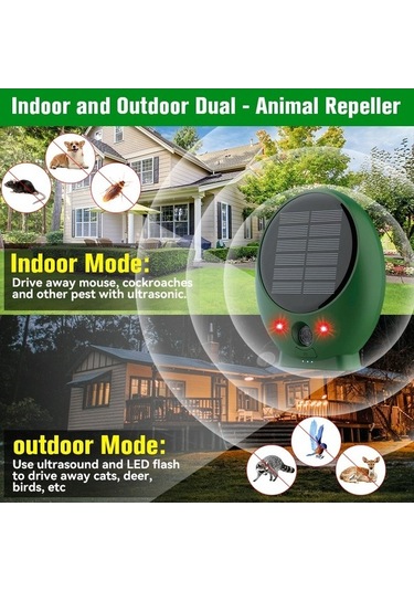Wondernest Ultrasonik Suya Dayanıklı Solar Mekanik Sinek Kovucu, Hayvan Dışı Dayanıklı Fl