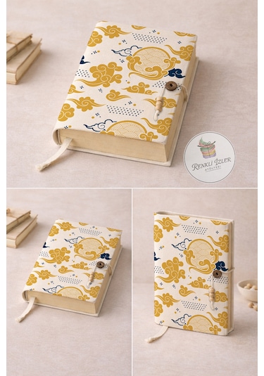 Kitap Kılıfı Ve Metal Kitap Ayracı Seti Japon Bulutlar