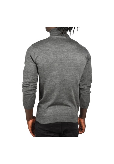 Deepsea Erkek Antrasit Zigzag Desenli Tam Balıkçı Yaka Dar Kesim Boğazlı Triko Kazak 2505497 Antrasit