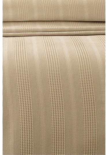 Tek Kişilik Dantelli Petek Pike -waffle Dokuma Pike-160x230 Cm Bej