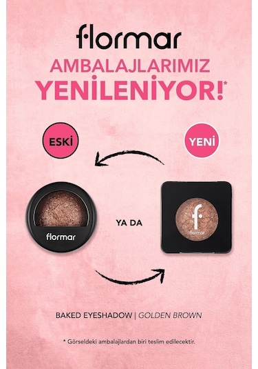 Flormar Yoğun Işıltılı Göz Farı - Baked Eyeshadow -008 Golden Brown- 8682536052481