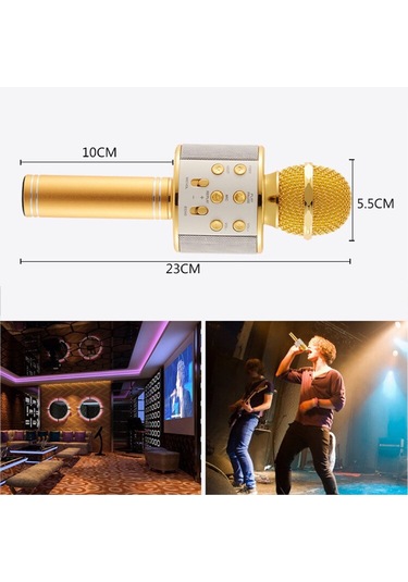 Geeksen Siyah Kablosuz Mikrofon, Bluetooth, Canlı Yayın Ve Karaoke İçin, 1200mah Batarya, 4ω 4w Hoparlör, 150-20khz Frekans Aralığı