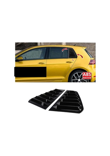 Golf 7 - 7,5 2012 - 2020 İçin Uyumlu Kelebek Cam Kaplaması R Parlak Siyah Abs Piano Black
