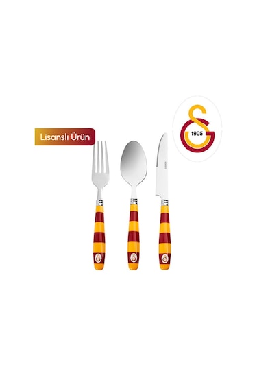 Karaca X Galatasaray 18 Parça 6 Kişilik Çatal Kaşık Bıçak Takımı Kırmızı