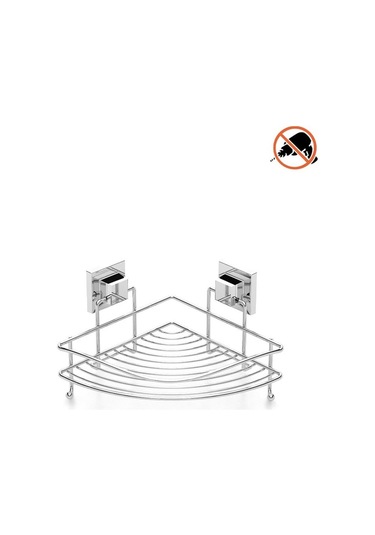 Tekno Tel Ef-250 Yapışkanlı Tek Katlı Köşelik Banyo Rafı Krom