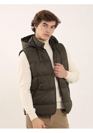 Dufy Kahve Erkek Regular Fit Dik Yaka Yelek Mont - 96758 Kahverengi
