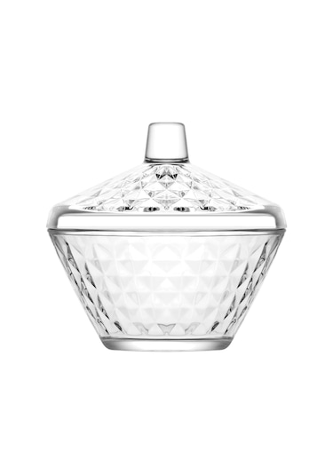 LAV Artemis Cam Şekerlik Tekli Cam Kapaklı