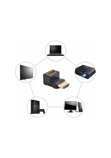 Hdmı Dirsek Adaptörü Hdmi L Çevirici Uzatma Dönüştürücü 270 Derece