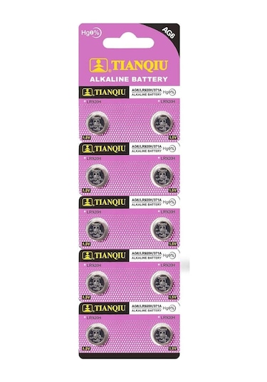Tianqiu AG6 LR920H/371A 1.5V Alkalin Düğme Pil 10'lu