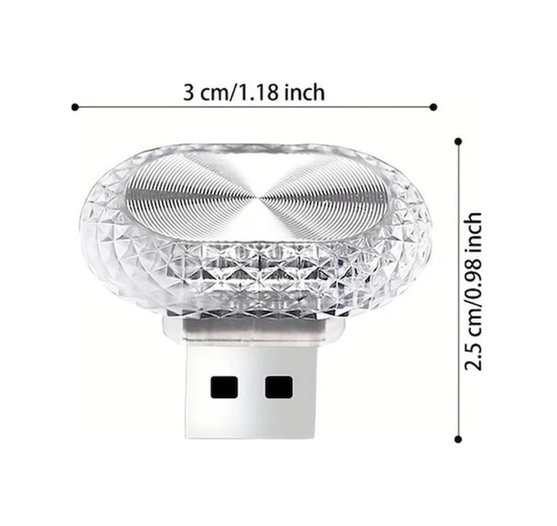 Trendooze Turcoshop11 1 Adet Pembe-mor Mini Usb Led Araç İçi Aydınlatma