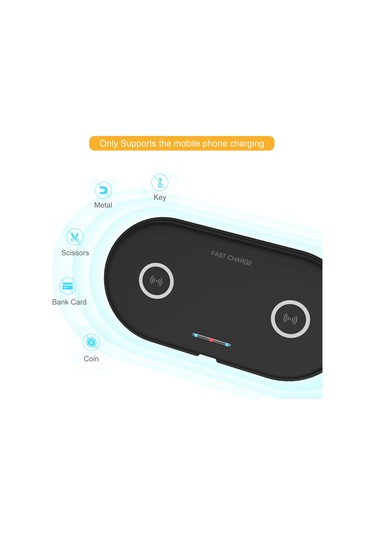 Geeksen Ht-02 Beyaz İki Portlu Kablosuz Şarj Cihazı - 7.5w Ve Samsung Uyumlu 10w Hızlı Şarj Desteği
