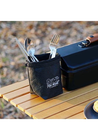 Trendooze Çeşitli Eşyalar Çantası Siyah Kamp Sofra Takımı Siyah