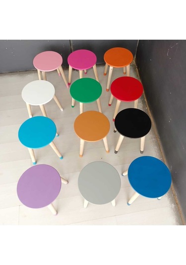 Na Neşeli Ahşap Ahşap Çocuk Taburesi. Çocuk Sandalyesi. Çalışma Masası .renkli Çocuk Odası Sehpa Çiçeklik Ev Dekoru Siyah