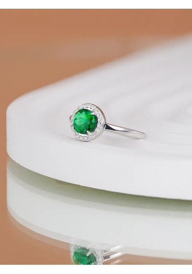 Lucente 925 Ayar Gümüş Taşlı Yüzük 158702307 Yeşil