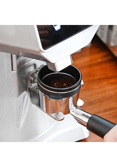 Honmex Kahve Toz Toplama Halka 51mm Siyah Alüminyum 6 Mıknatıslı Anti Kayma Elmas Desenli Delonghi Donlim Uyumlu Siyah