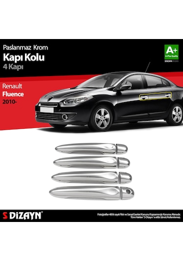 S-Dizayn Renault Fluence Krom Kapı Kolu 4 Kapı 2010 Üzeri