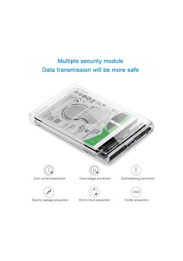 4266 2.5 USB 3.0 SSD Harddisk Şeffaf Taşınabilir HDD Kutusu