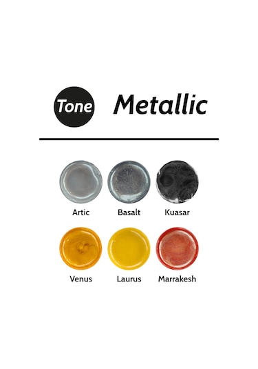 Tone Metallic Epoksi Renk Pigmenti Seti Metalik Renkler 6X25 ML