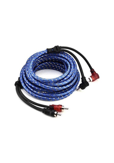 5m 2 Rca - 2 Rca Fişli Araba Stereo Ses Kablosu Amplifikatör Örgülü Alet - Araba Ses Sistemleri İçin - Kaiyi