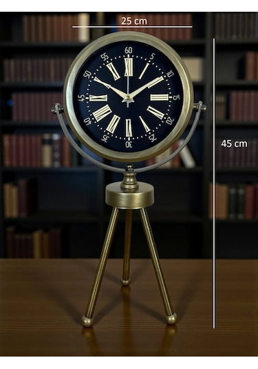 Zentime Eskitme Vintage Üç Ayaklı Duvar Saati Çok Renkli
