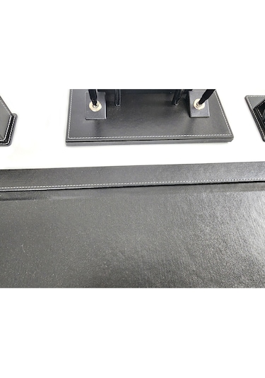 Prozenis Gönen İsimlikli Siyah Deri Sümen Takımı 8 Parça