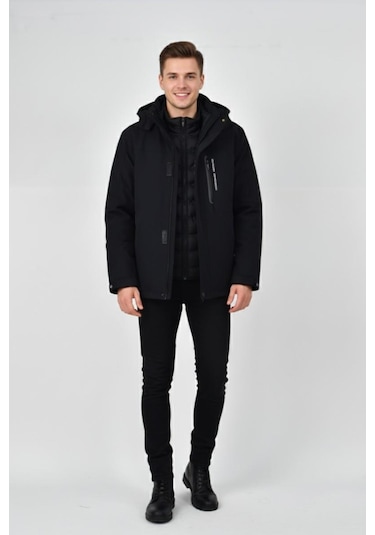 Dynamo Erkek Kapüşonlu Spor Mont 2 Parça Regular Fit 3361 Bgl-st04901 Siyah