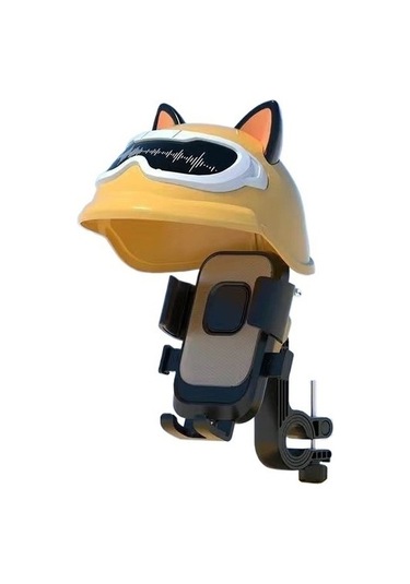 Joyhub Elektrikli Araç Bisiklet Kaskı Motosiklet Araba Karikatür Braketi Güneşlik Sarı Var Direksiyon U30a1l