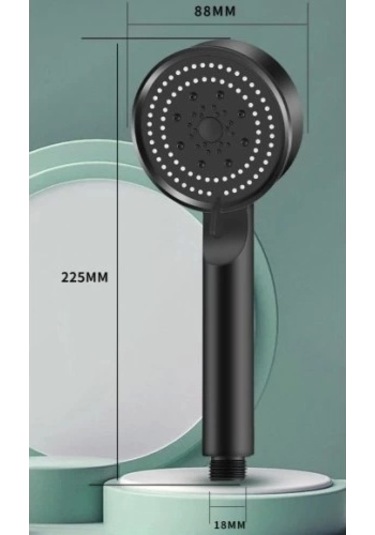 5 Kademeli Duş Başlığı Siyah Çok Renkli