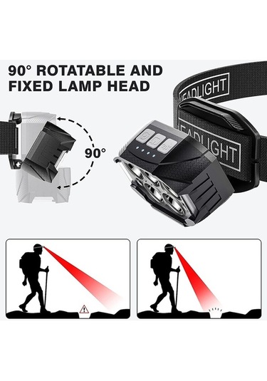 Dancemonkey Kafa Lambası Şarj Edilebilir Yüksek Parlaklık Balıkçılık Ultra Uzun Ömürlü El Feneri İndük El Feneri Çok Renkli Çok Renkli