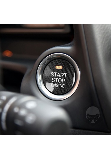 Neevoyu Mazda Karbon Fiber Motor Başlatma Düğmesi Sticker Siyah - Dayanıklı Araç İç Dekorasyon Geliştirici